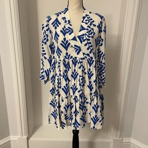 Zara Blue and White Floral Dress
